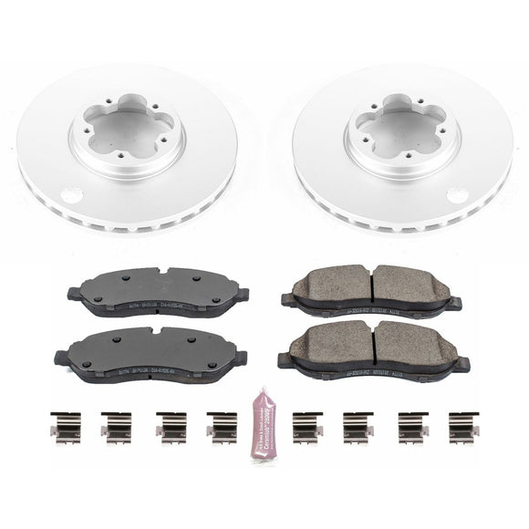 PowerStop Genuine Geomet Coated Rotor and Low-Dust Ceramic Brake Pad Kit