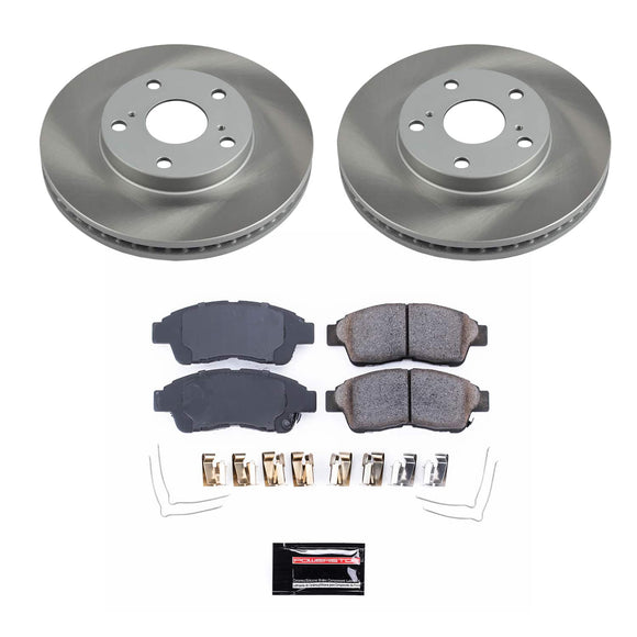 PowerStop Semi-Coated Rotor and Low-Dust Ceramic Brake Pad Kit