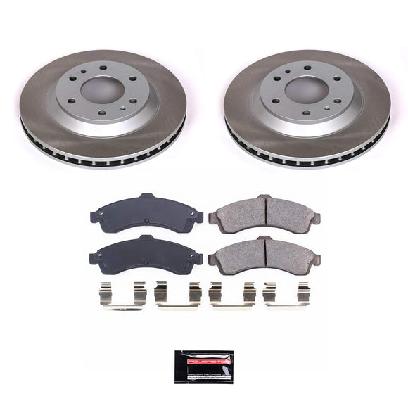 PowerStop Semi-Coated Rotor and Low-Dust Ceramic Brake Pad Kit