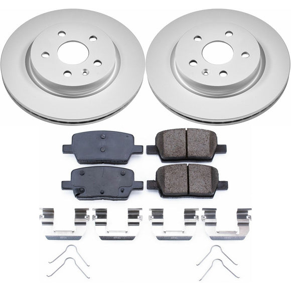 PowerStop Genuine Geomet Coated Rotor and Low-Dust Ceramic Brake Pad Kit