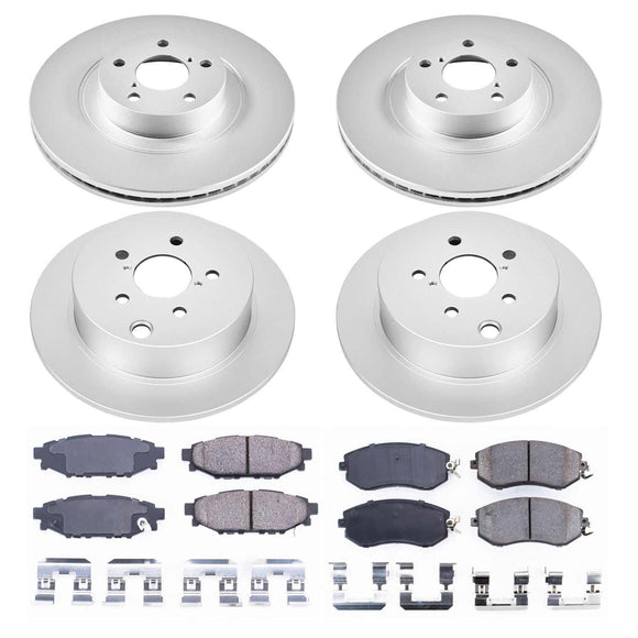 PowerStop Genuine Geomet Coated Rotor and Low-Dust Ceramic Brake Pad Kit