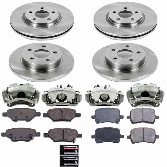 PowerStop OE Stock Replacement Low-Dust Ceramic Brake Pad, Rotor and Caliper Kit