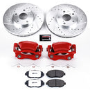 PowerStop Z26 Street Performance Ceramic Brake Pad, Drilled Slotted Rotor, and C