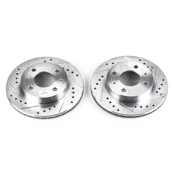 PowerStop Evolution Drilled Slotted Rotors Pair Front For Nissan 200SX