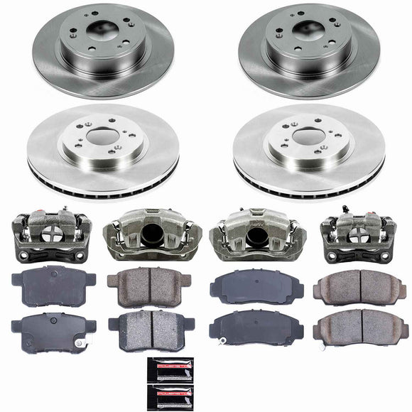 PowerStop OE Stock Replacement Low-Dust Ceramic Brake Pad, Rotor and Caliper Kit