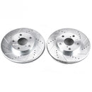 PowerStop Evolution Drilled Slotted Rotors Pair Front For Toyota RAV4