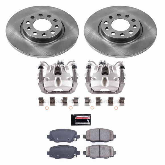 PowerStop OE Stock Replacement Low-Dust Ceramic Brake Pad, Rotor and Caliper Kit