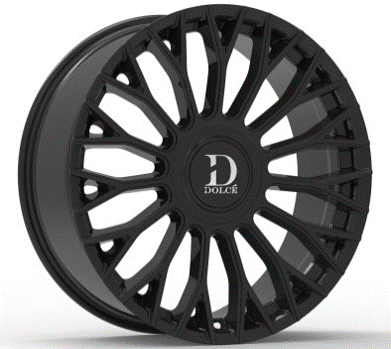 22x9 Dolce ROMA Glossy Black Wheel 5x108 ET35 CB73.1