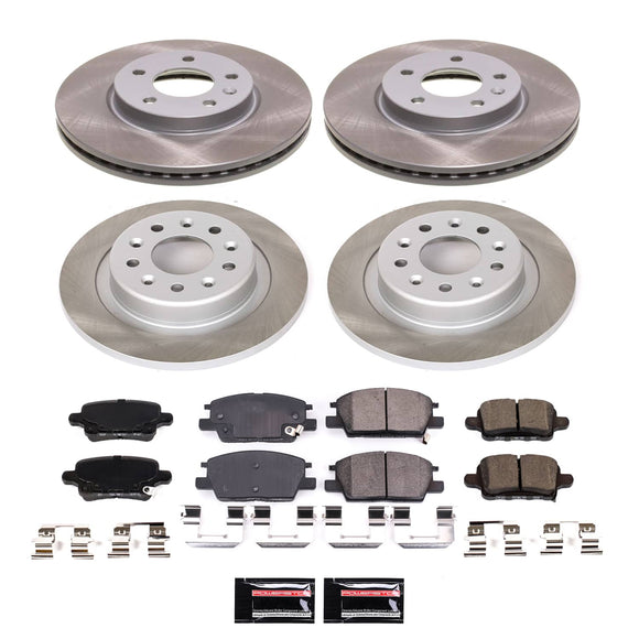 PowerStop Semi-Coated Rotor and Low-Dust Ceramic Brake Pad Kit