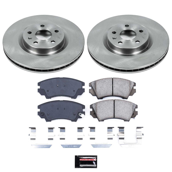 PowerStop OE Stock Replacement Low-Dust Ceramic Brake Pad and Rotor Kit