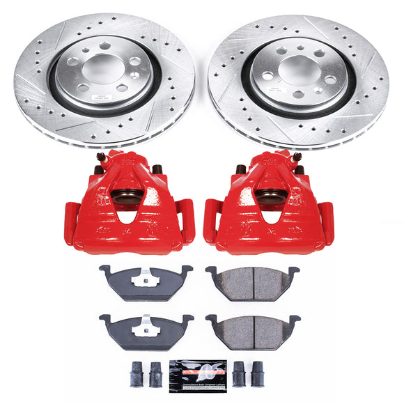 PowerStop Z23 Daily Driver Carbon-Fiber Ceramic Pads Drilled & Slotted Rotor & C