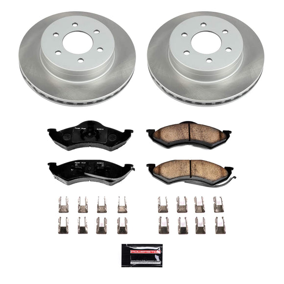 PowerStop Semi-Coated Rotor and Low-Dust Ceramic Brake Pad Kit