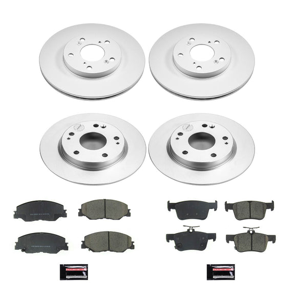 PowerStop Genuine Geomet Coated Rotor and Low-Dust Ceramic Brake Pad Kit