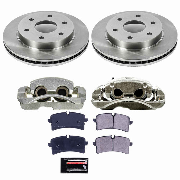 PowerStop OE Stock Replacement Low-Dust Ceramic Brake Pad, Rotor and Caliper Kit