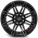 4Play Gen2 4P08 22x10 Black Brushed Face Tinted Wheel 8x180 ET-24 CB124.1