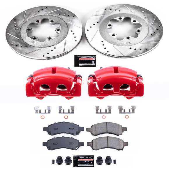 PowerStop Z23 Daily Driver Carbon-Fiber Ceramic Pads Drilled & Slotted Rotor & C