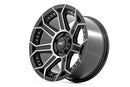 17x9 Rough Country 89 Series Black Machined Gun Metal Wheel 5x5 ET-12 CB3.18