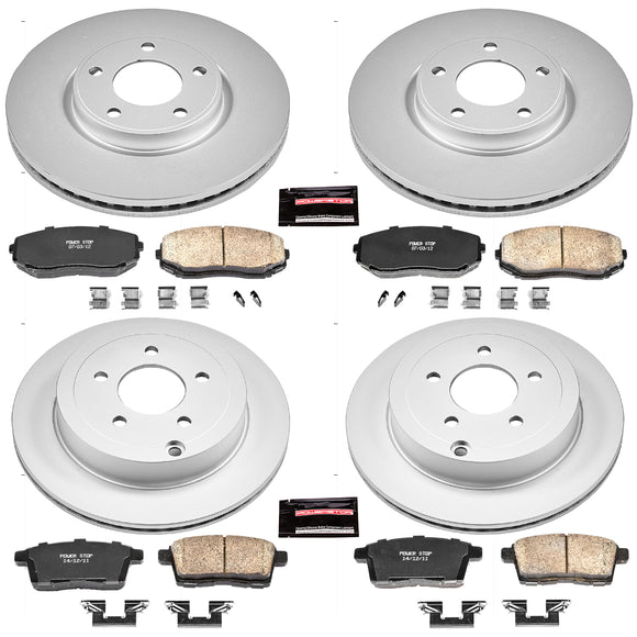 PowerStop Genuine Geomet Coated Rotor and Low-Dust Ceramic Brake Pad Kit