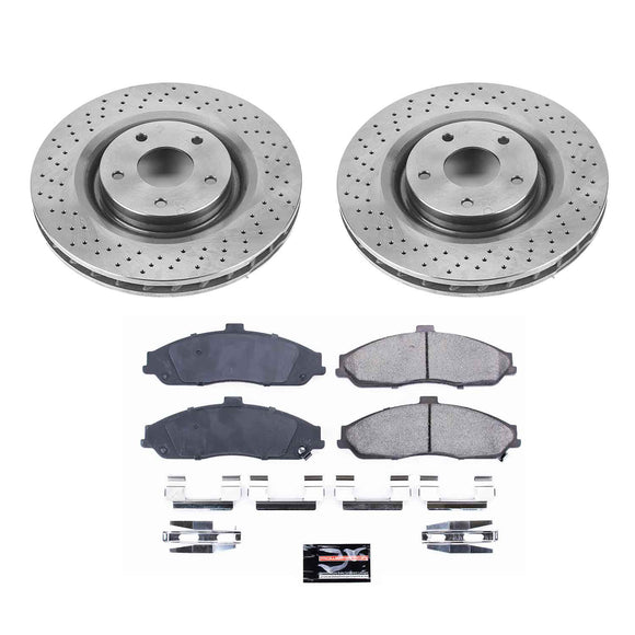 PowerStop OE Stock Replacement Low-Dust Ceramic Brake Pad and Rotor Kit