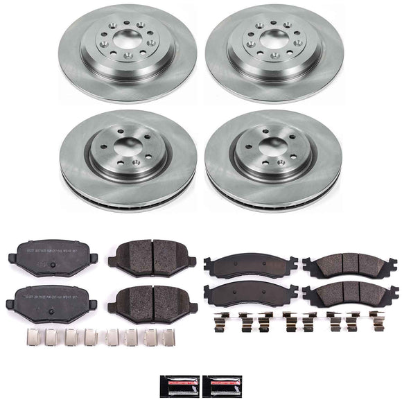 PowerStop OE Stock Replacement Low-Dust Ceramic Brake Pad and Rotor Kit