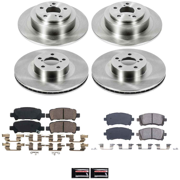 PowerStop OE Stock Replacement Low-Dust Ceramic Brake Pad and Rotor Kit