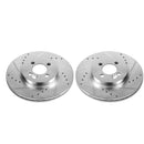 PowerStop Evolution Drilled Slotted Rotors Pair Front For Mini Cooper