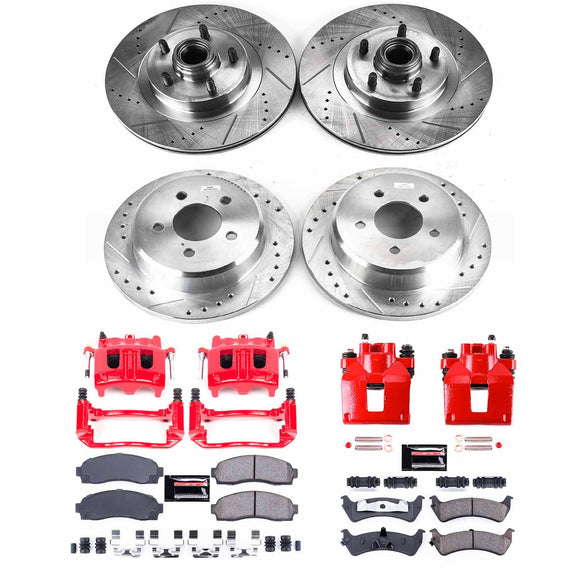 PowerStop Z23 Daily Driver Carbon-Fiber Ceramic Pads Drilled & Slotted Rotor & C