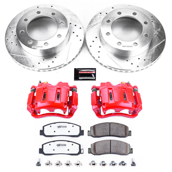 PowerStop Z36 Truck and SUV Ceramic Brake Pad, Drilled & Slotted Rotor, and Cali