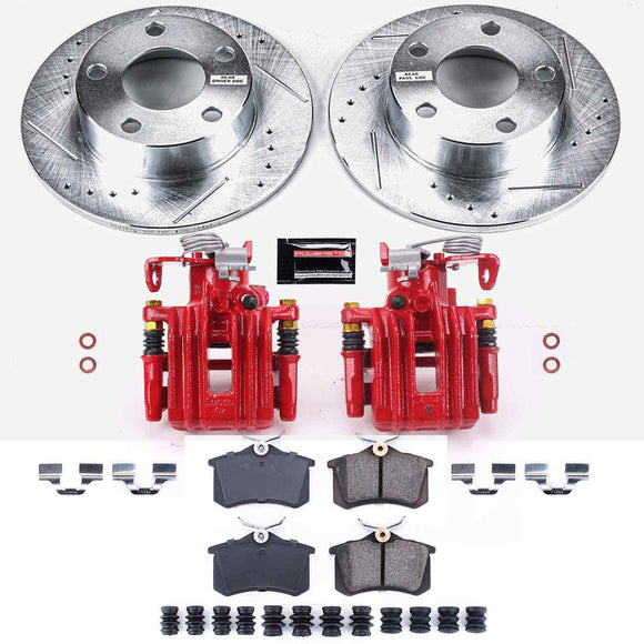 PowerStop Z23 Daily Driver Carbon-Fiber Ceramic Pads Drilled & Slotted Rotor & C