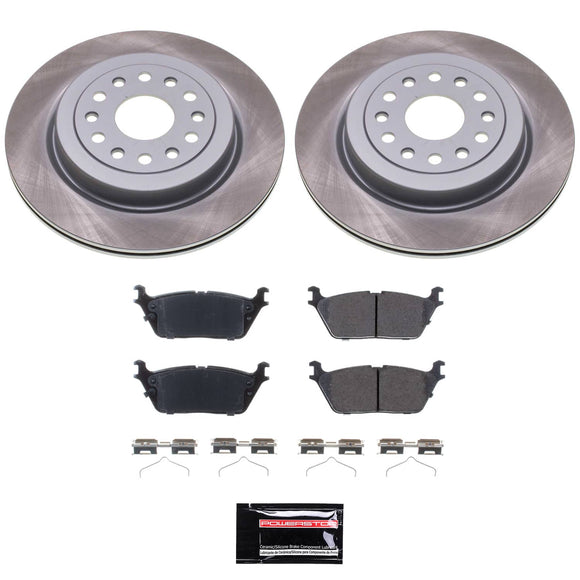 PowerStop Genuine Geomet Coated Rotor and Low-Dust Ceramic Brake Pad Kit