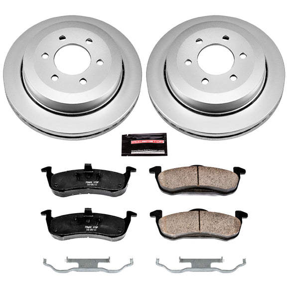 PowerStop Genuine Geomet Coated Rotor and Low-Dust Ceramic Brake Pad Kit