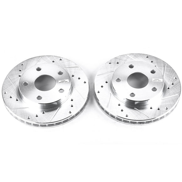 PowerStop Evolution Drilled Slotted Rotors Pair Front For Toyota MR2