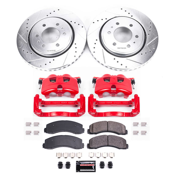 PowerStop Z23 Daily Driver Carbon-Fiber Ceramic Pads Drilled & Slotted Rotor & C