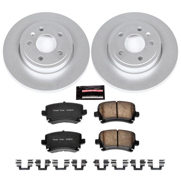 PowerStop Genuine Geomet Coated Rotor and Carbon-Fiber Ceramic Brake Pad Kit