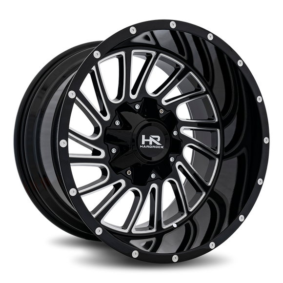 20x12 Hardrock Overdrive Gloss Black Milled 8x165.1 ET-51 wheel/rim