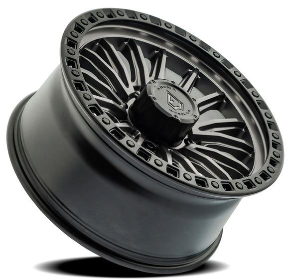 20x9 Arena Wheel Mission Satin Gun Metal Center Satin Black Lip 8x180 ET0 CB124.