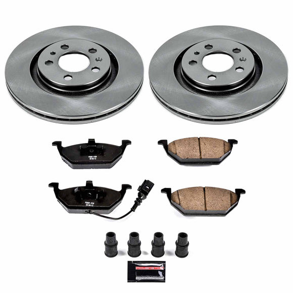 PowerStop OE Stock Replacement Low-Dust Ceramic Brake Pad and Rotor Kit