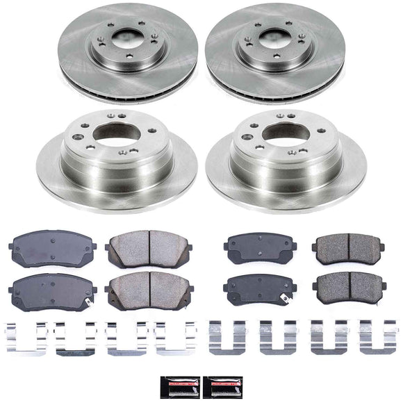 PowerStop OE Stock Replacement Low-Dust Ceramic Brake Pad and Rotor Kit