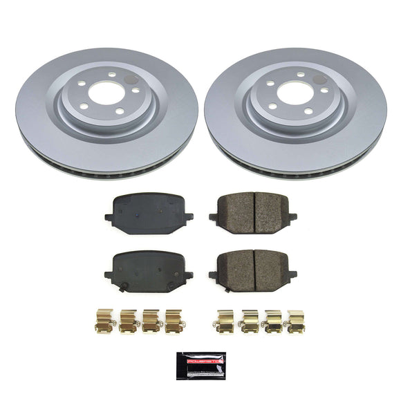 PowerStop Genuine Geomet Coated Rotor and Low-Dust Ceramic Brake Pad Kit