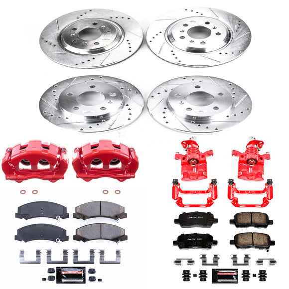 PowerStop Z23 Daily Driver Carbon-Fiber Ceramic Pads Drilled & Slotted Rotor & C