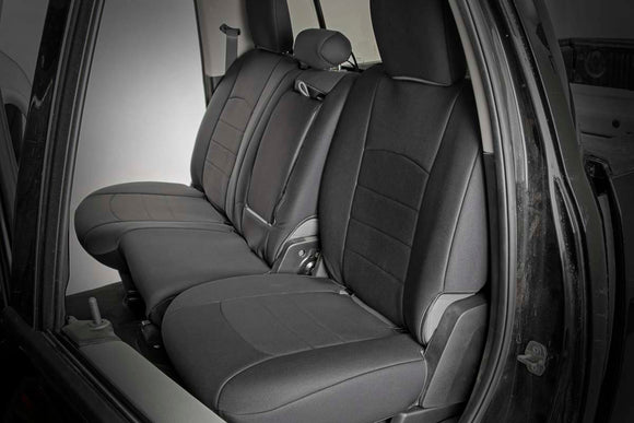 Rough Country Seat Covers Fornt Bucket and Rear Arm Rest For Ram 1500 09-18 2500 10-18