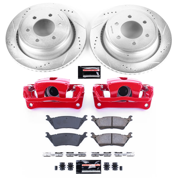 PowerStop Z23 Daily Driver Carbon-Fiber Ceramic Pads Drilled & Slotted Rotor & C