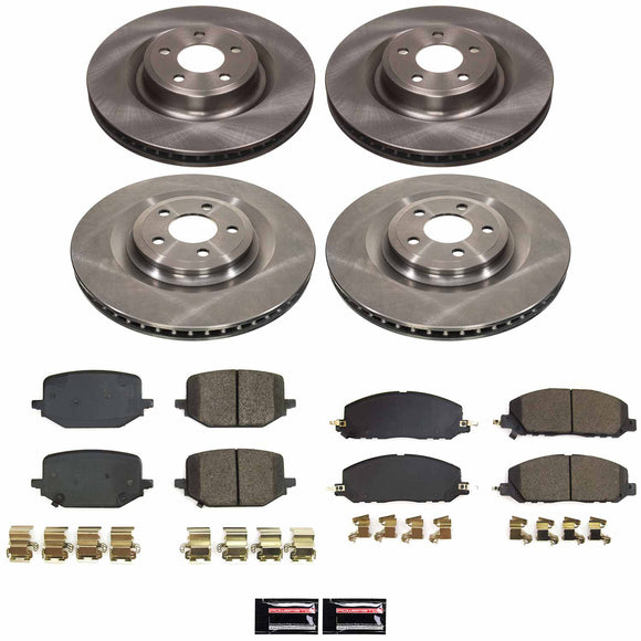 PowerStop OE Stock Replacement Low-Dust Ceramic Brake Pad and Rotor Kit