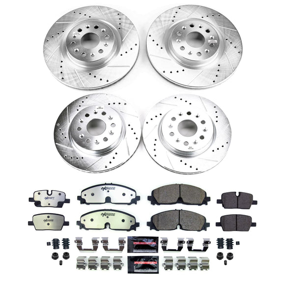 PowerStop Z36 Carbon-Fiber Ceramic Brake Pad with Drilled and Slotted Rotor Kit