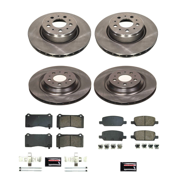 PowerStop OE Stock Replacement Low-Dust Ceramic Brake Pad and Rotor Kit