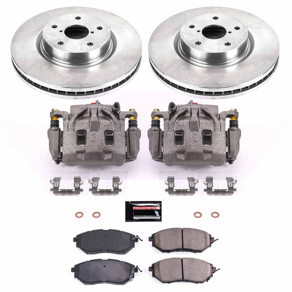 PowerStop OE Stock Replacement Low-Dust Ceramic Brake Pad, Rotor and Caliper Kit