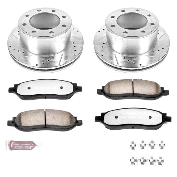 PowerStop Z36 Carbon-Fiber Ceramic Brake Pad with Drilled and Slotted Rotor Kit