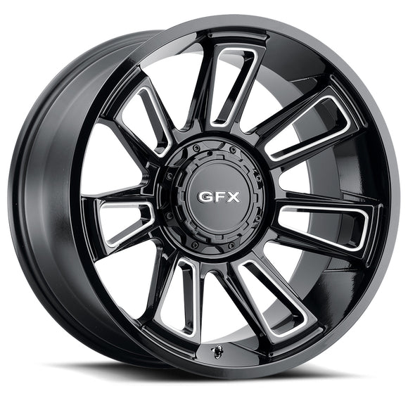 18x9 G-FX TR21 Gloss Black Milled 5x127/135 ET0 wheel/rim