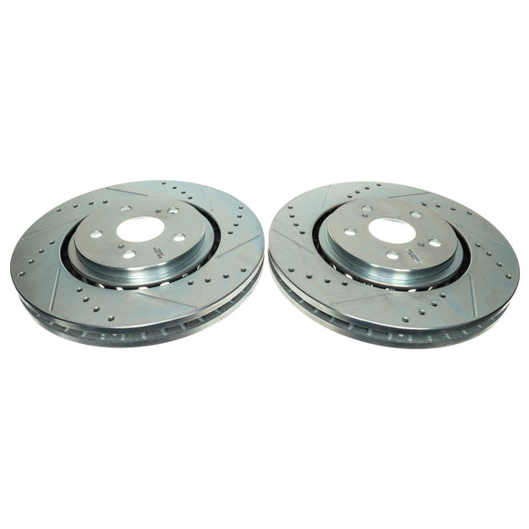 PowerStop Evolution Drilled Slotted Rotors Pair Front For Toyota RAV4 Prime