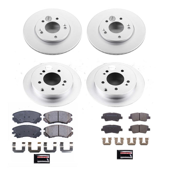 PowerStop Genuine Geomet Coated Rotor and Low-Dust Ceramic Brake Pad Kit